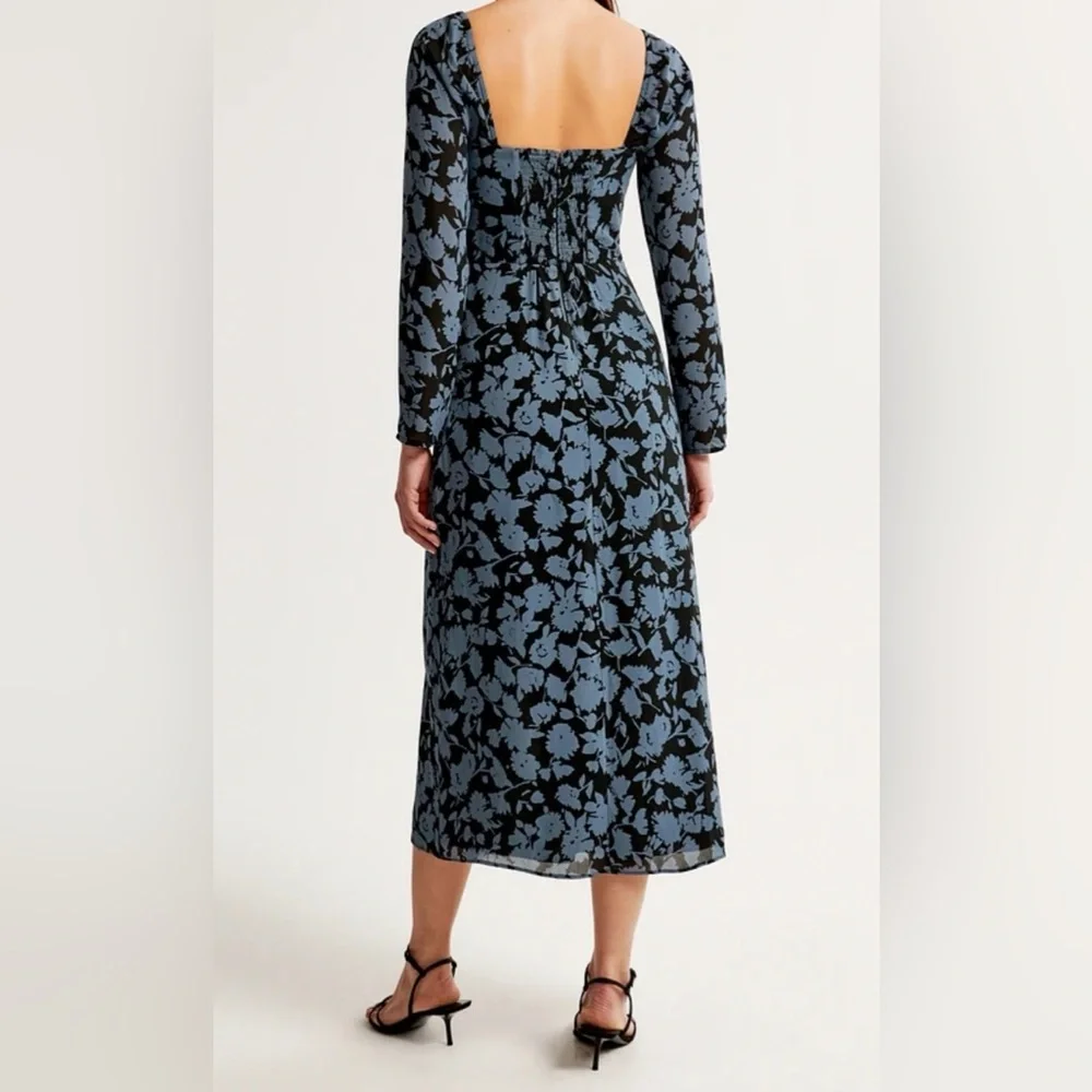 Abercrombie & Fitch Blue Maxi Dress with Sweetheart Neckline